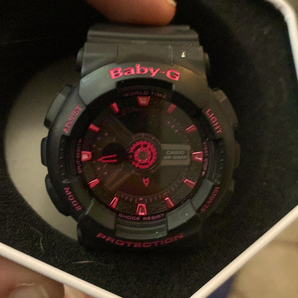Baby-G (Ladies Casio G-Shock) A+ Condition w/Box Black/Hot Pink Watch